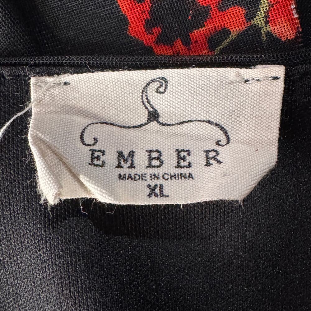 Ember X-Large Top Floral Lined Long Balloon Sleeve Surplice V-Neck Stretch Multi - Picture 10 of 12